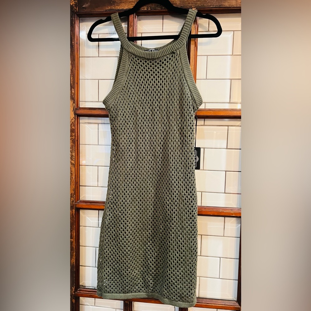 Honey Peach Olive Green Dress
